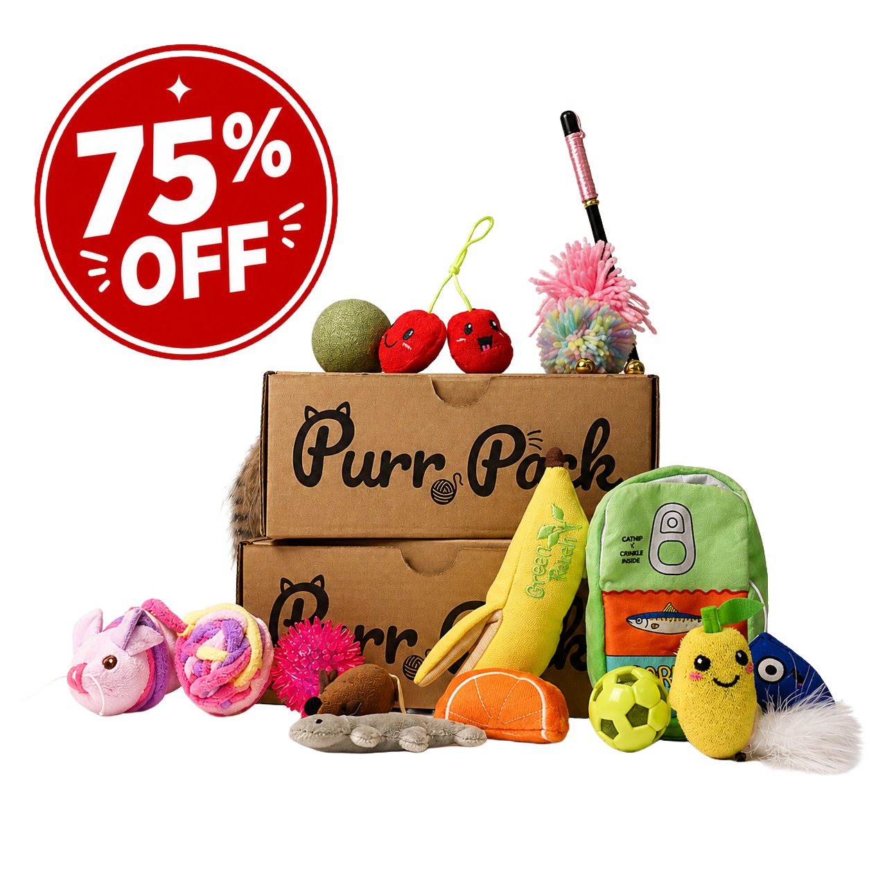 Purr Pack - 12 Month Subscription - Toys Only 75% Off 1st Box