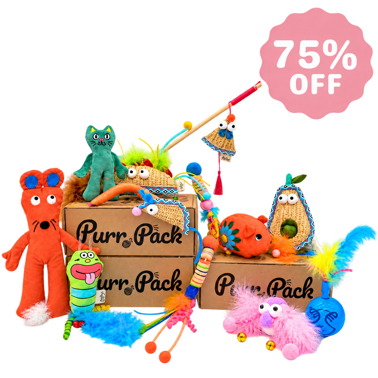 Purr Pack - 12 Month Subscription - Toys Only 75% Off 1st Box